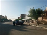 اجرای عملیات سمپاشی درختان سطح روستای قمصر  
