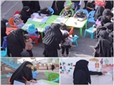 برپایی ایستگاه نقاشی کودکان در مسیر راهپیمایی جاماندگان اربعین در باقرشهر