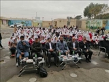 نواختن زنگ استکبار ستیزی در مدرسه صحیفه نور شهر حسن آباد