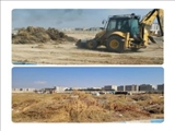 انجام عملیات پاکسازی و علف زنی محوطه تصفیه خانه کهریزک